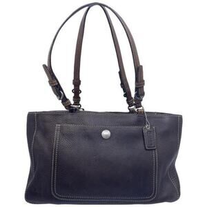 coach medium bag handbag brown leather shoulder ba